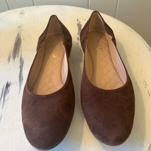 Italeau Vera Ballet Flats, suede, brown